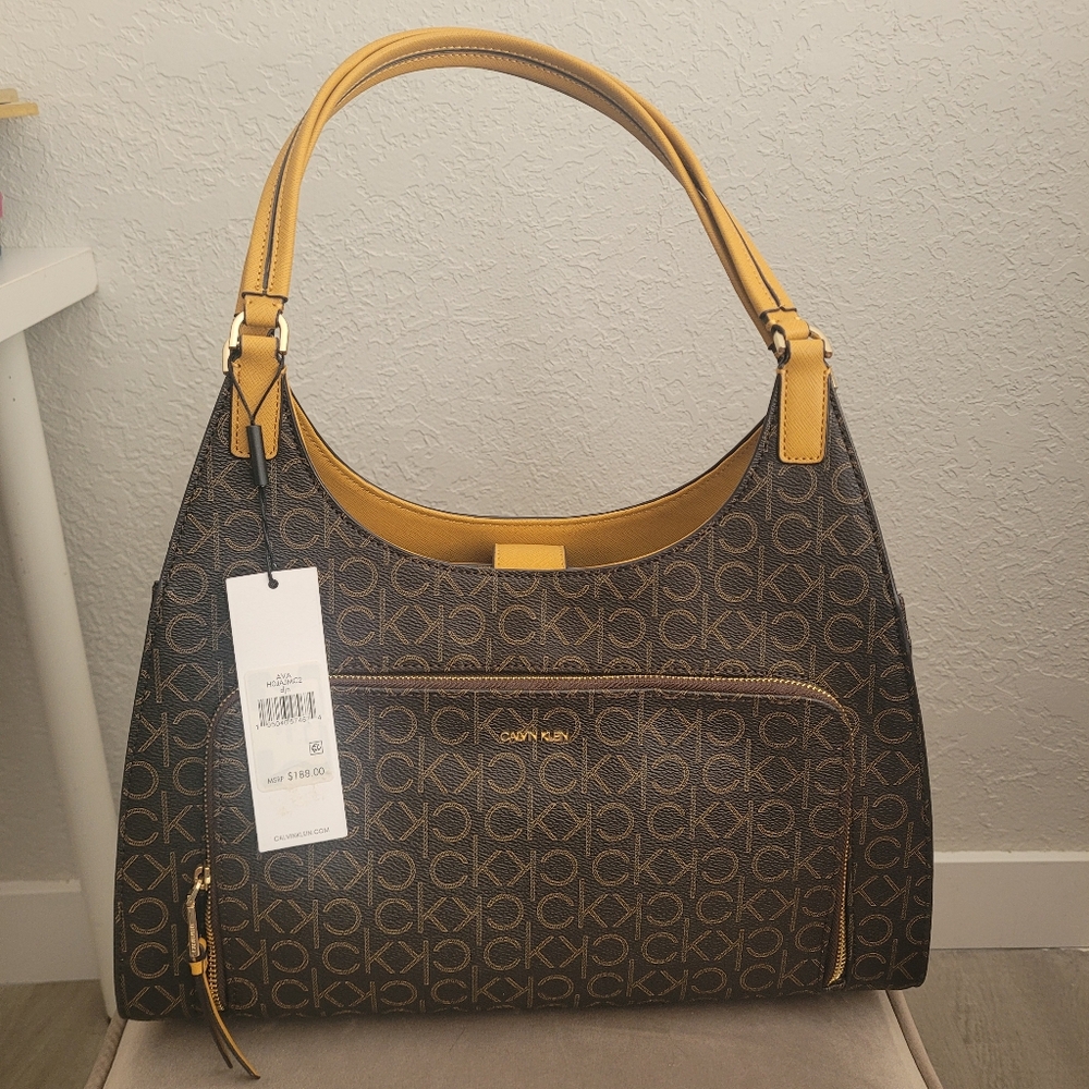 Calvin Klein Brown and Tan Women's Bag